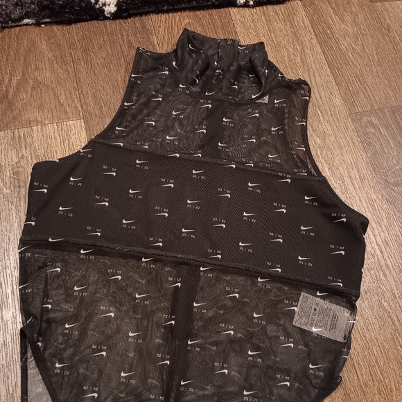 Nike Air mock neck all over print bodysuit in black - Picture 3 of 4